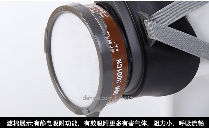 3M3200化工噴漆防毒面具高級橡膠材質，頭帶舒適
